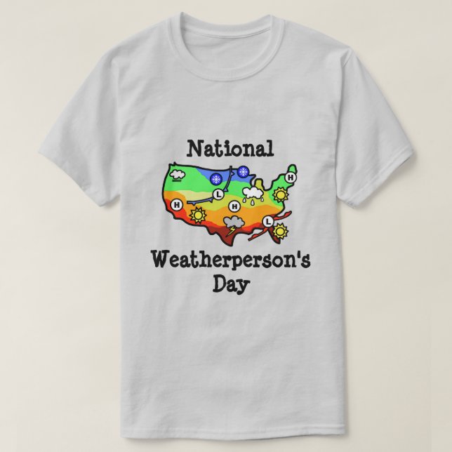 U.S. Weather Karta T-Shirt (Design framsida)