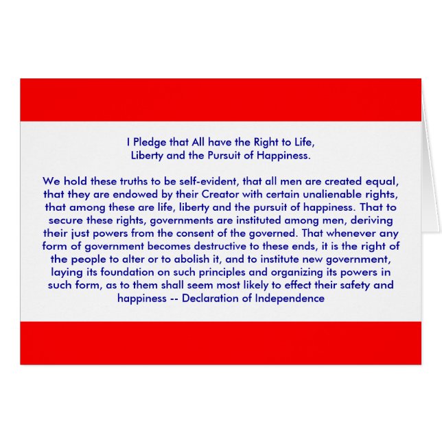 ! U Skapa självständighetsförklaring Hälsningskort (Framsidan Horizontal)