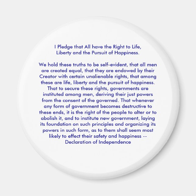 ! U Skapa självständighetsförklaring Magnet (Framsidan)