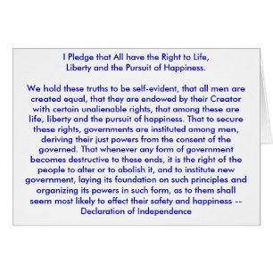 !!! U skapar förklaring av självständighet Hälsningskort