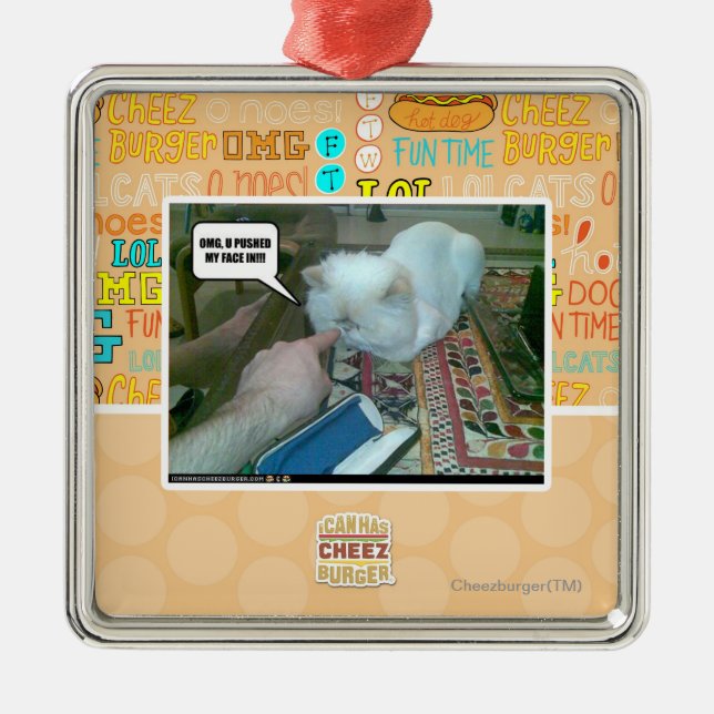 U sköt mitt ansikte in! julgransprydnad metall (Framsidan)