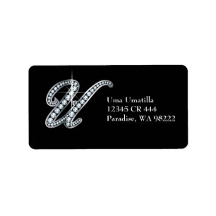 U-skriptetikett "Diamond Bling" Adressetikett