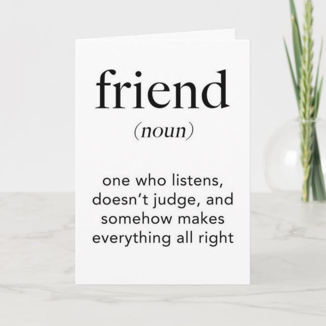 U TILL DEFINITIONEN AV FRIEND GRATTIS PÅ FÖDELSEDA KORT (Framsida)