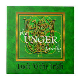 U "Tur of the Irish" Family Anpassningsbar Monogra Kakelplatta