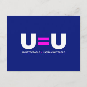 U=U HIV Odektektbar Betyder Oöverförbar Vykort