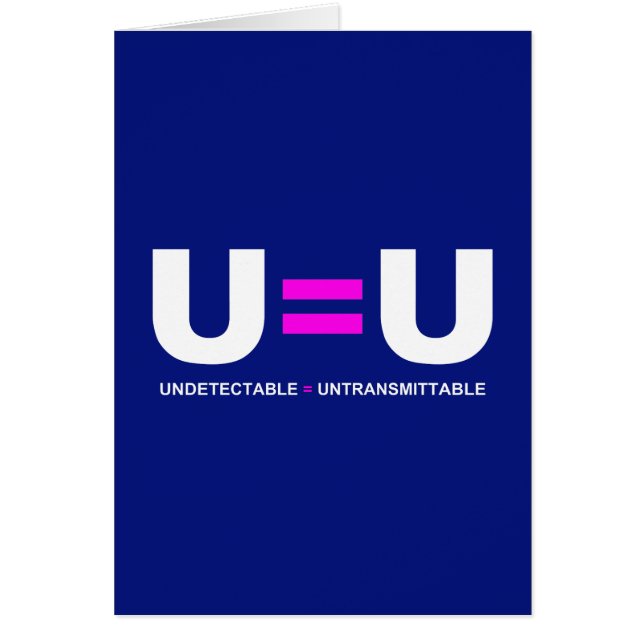 U=U HIV Odetekterbara lika med ej överförbara Hälsningskort (Framsidan)