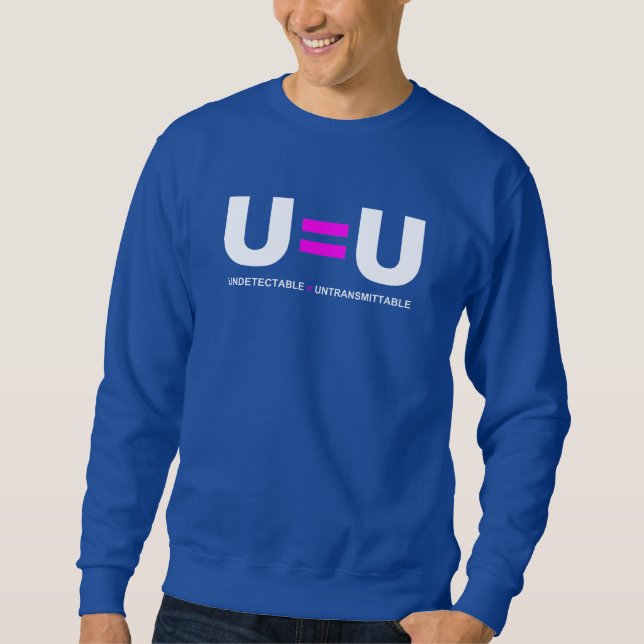 U=U HIV Odetekterbara lika med ej överförbara Lång Ärmad Tröja (Framsida)