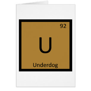 U - Underdog Kemiskt Periodiskt System Symbol Hälsningskort