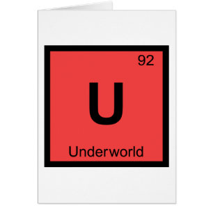 U - Underworld Grekisk kemi periodiska systemet Hälsningskort