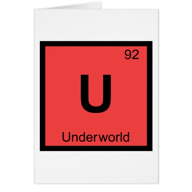 U - Underworld Grekisk kemi periodiska systemet Hälsningskort (Framsidan)
