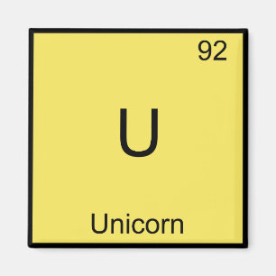 U - Unicorn Funny Chemistry Inslag Symbol Tee Magnet
