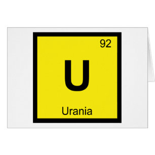 U - Urania Muse Kemisk Periodiska Systemets Symbol Hälsningskort