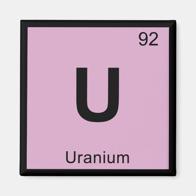 U - Uranium Chemistry Periodic Table Symbol Magnet (Framsidan)