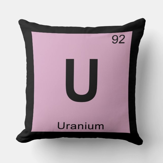 U - Urankemi Periodisk Bord-symbol Kudde (Framsida)