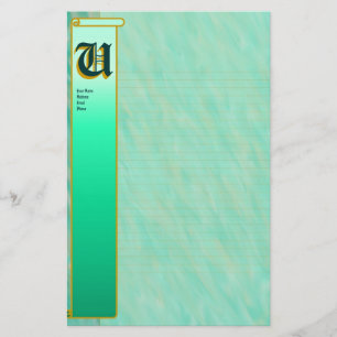 U Ursprunglig"Vind för kalk" ("Teal") Inledande B Brevpapper