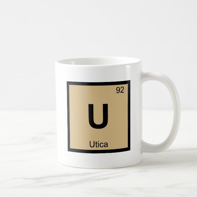 U - Utica New York Kemisk Periodiska Systemets Sym Kaffemugg (Höger)