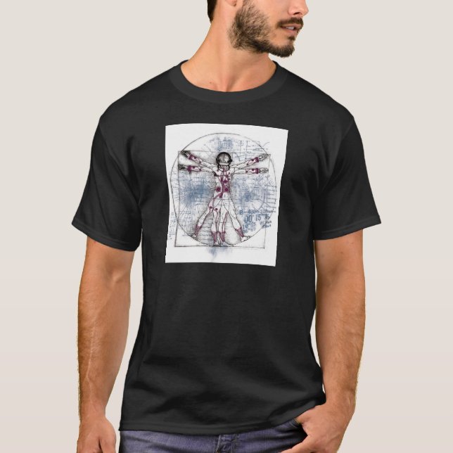 U.V-MAN (den universella Vitruvian manen) T Shirt (Framsida)
