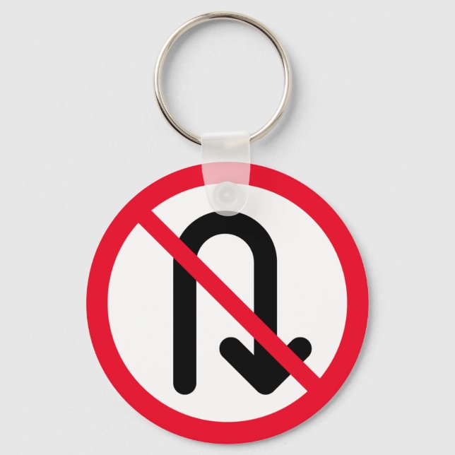 U Vrid förbjudet | Nyckelkedja i Metall-kretsen Nyckelring (Framsida)