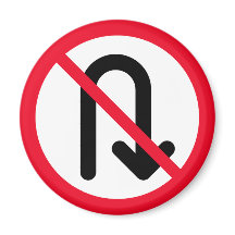 U Vrid förbjudet | Rött cirkeltecken | Magnet