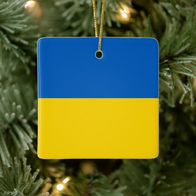 UA001 UKRAINA FLAGGA Ukraina Julgransprydnad Keramik (Träd)