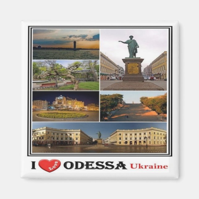 UA003 ODESSA I KÄRLEK, Ukraina, Europa, Fridge Mor Magnet (Framsidan)
