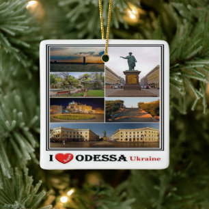 UA003 ODESSA I KÄRLEK, Ukraina, Europa. Julgransprydnad Keramik