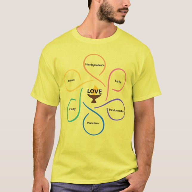 UA Unitarian Shared Values Flower T Shirt (Framsida)