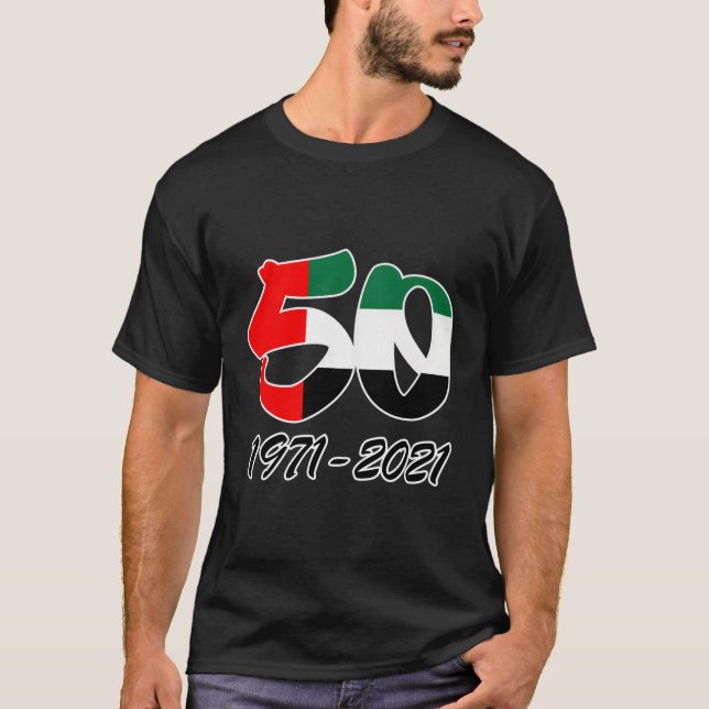 Uae 50 år sedan 1971-2021 Illustration Collecti T Shirt (Framsida)