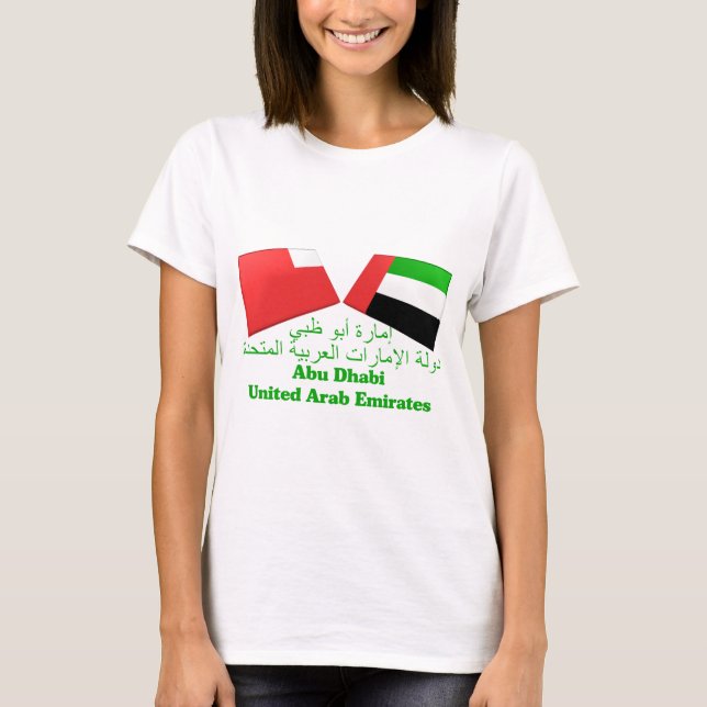 UAE & den Abu Dhabi flagga belägger med tegel T-shirt (Framsida)