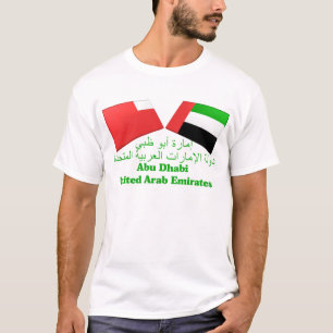 UAE & den Abu Dhabi flagga belägger med tegel Tee