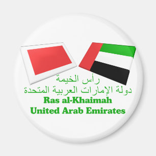 UAE & den Ras Al Khaimah flagga belägger med tege Magnet