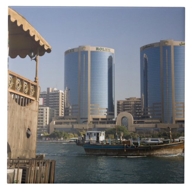 UAE, Dubai, Dubai Bäck. Dragningskanal Kakelplatta (Framsidan)