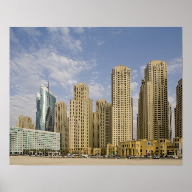 UAE, Dubai, Marina. Jumeirah Beach Residence Poster (Framsidan)