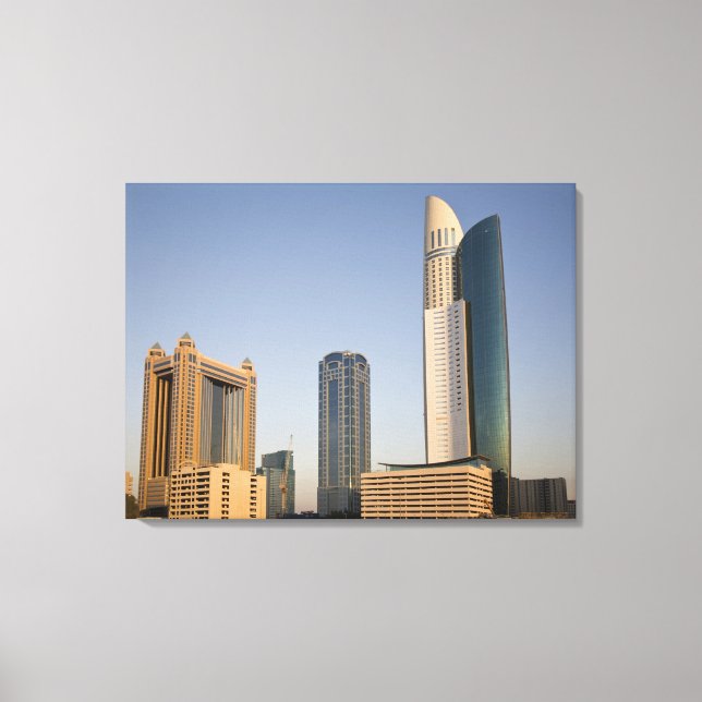 UAE, Dubai. Park Ställe Torn och andra områden Canvastryck (Framsida)