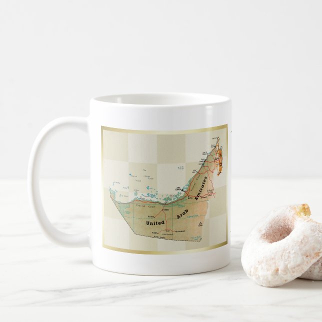 UAE Flagga + Karta Mugg (Med munk)