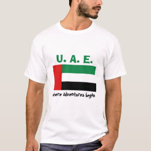 Uae-flagga + Karta + TextT-tröja Tröja
