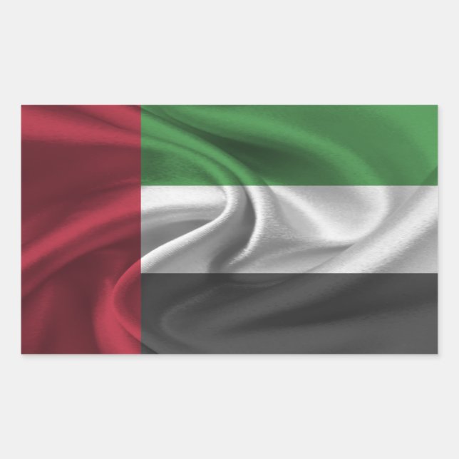 UAE Flagga Rektangulärt Klistermärke (Framsida)