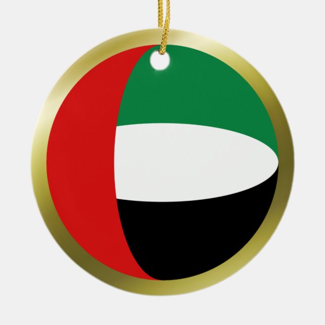 Uae-flaggaprydnad Julgransprydnad Keramik (Framsidan)