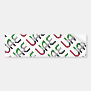 UAE Förenade Arabemiraten Flagga Färg Typografi Bildekal