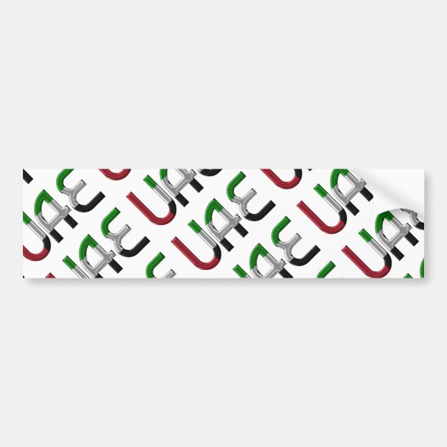 UAE Förenade Arabemiraten Flagga Färg Typografi Bildekal (Framsidan)