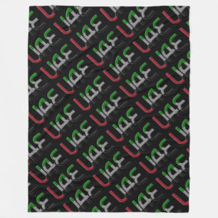 UAE Förenade Arabemiraten Flagga Färg Typografi Fleecefilt