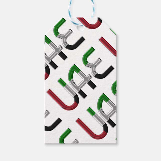 UAE Förenade Arabemiraten Flagga Färg Typografi Presentetikett (Framsidan)