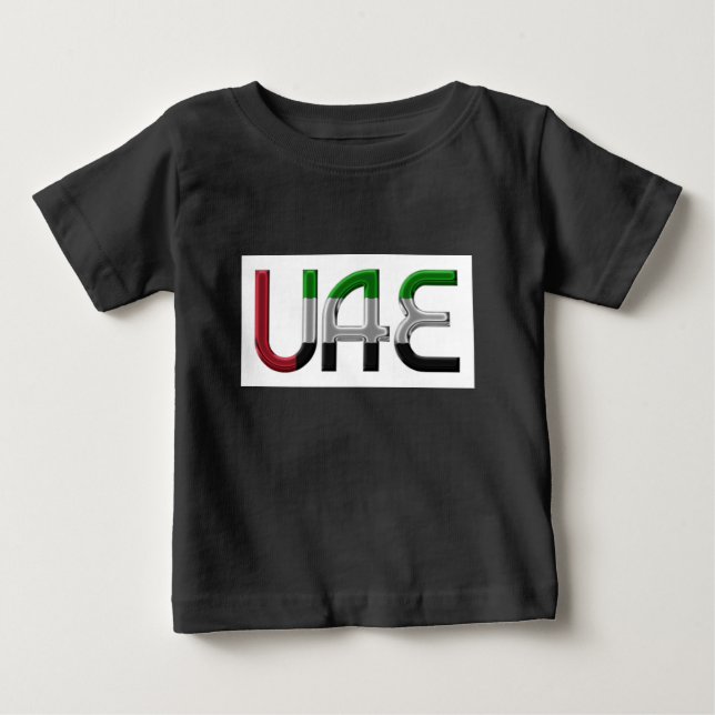 UAE Förenade Arabemiraten Flagga Färg Typografi Tee (Framsida)