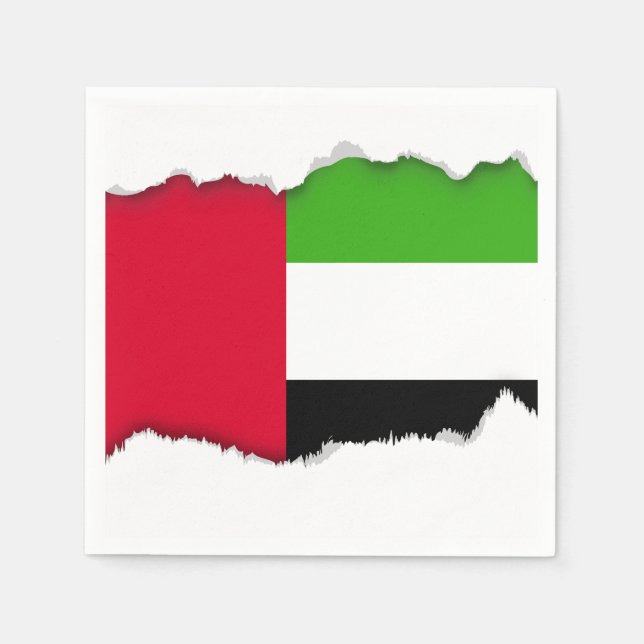 UAE Förenade Arabemiraten Flagga Pappersservett (Framsidan)