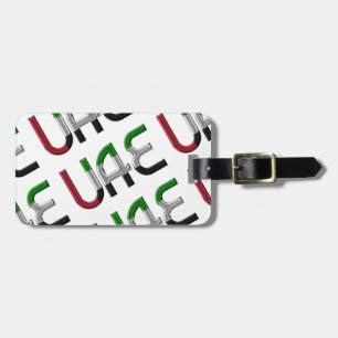 UAE Förenade Arabemiraten Flagga Typografi Mönster Bagagebricka