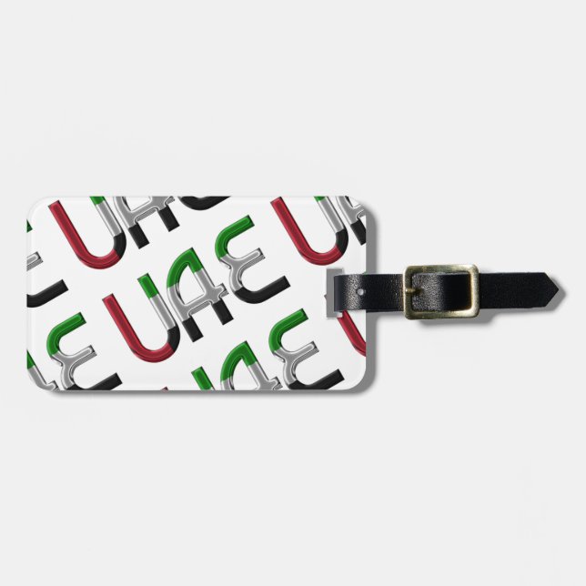 UAE Förenade Arabemiraten Flagga Typografi Mönster Bagagebricka (Horisontell Framsida)