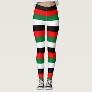 UAE National Flagga Färg Vågrät Stripe Leggings