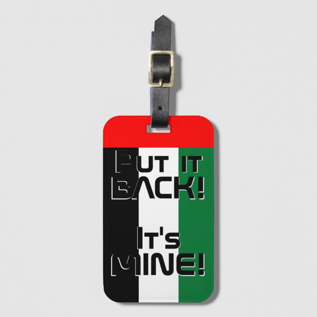 UAE National Flagga Funny Patriotic Bagagebricka (Framsida vertikal)