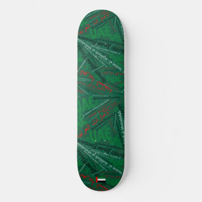 UAE National Pride Wordcloud Skateboard (Framsida)