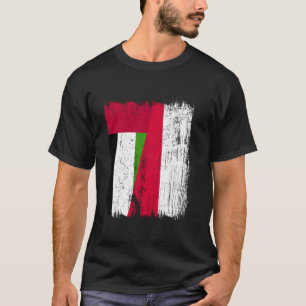 UAE Polen Halva Flagga Förenade Arabemiraten polsk T Shirt